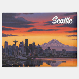 Imán Seattle Washington Mt Rainier Sunset