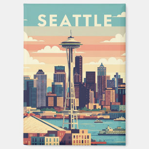 Imán Seattle Washington Retro Vintage