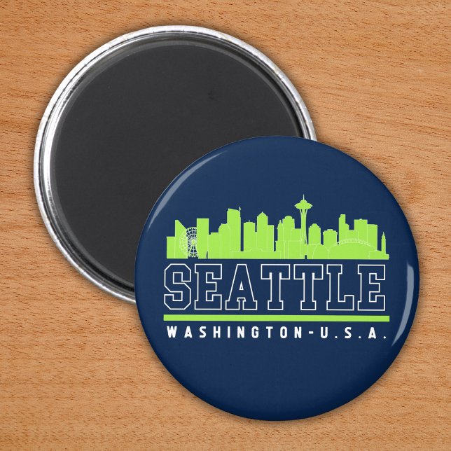 Imán Seattle Washington Skyline City (Subido por el creador)