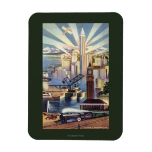 Imán Seattle, Washington - vista del centro de la