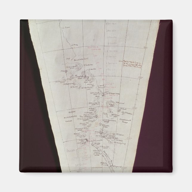 Imán Sección de Mapa de la Isla Ross al Polo Sur (Frente)