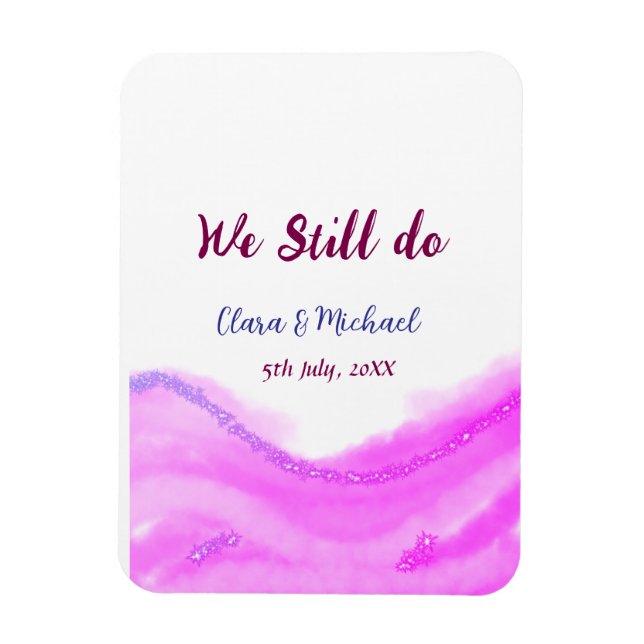 Imán Seguimos haciendo brillo purpurina de color púrpur (Vertical)