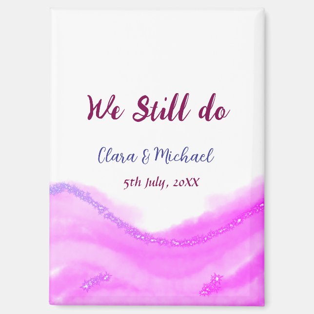 Imán Seguimos haciendo brillo purpurina de color púrpur (Anverso)