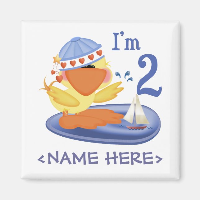 Imán Segundo cumpleaños de Ducky Boy (Frente)