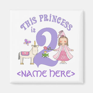 Imán Segundo cumpleaños de la princesa Unicorn