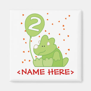 Imán Segundo cumpleaños del bebé Dino