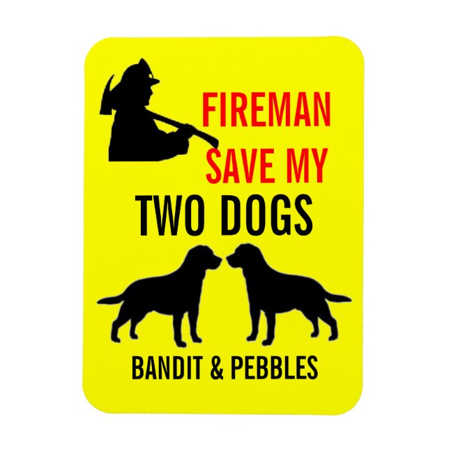 Imán Seguridad contra incendios de perros personalizado (Vertical)