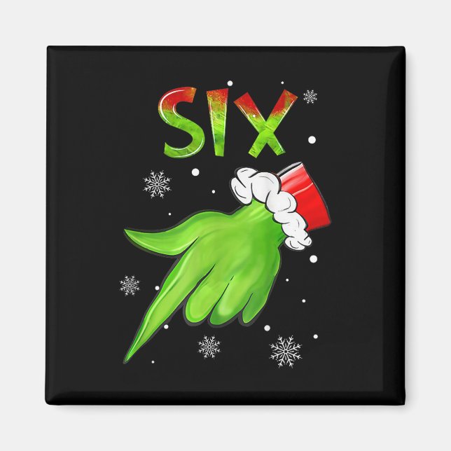 Imán Seis Divertido Seis Siete 6 7 Meme Santa Navidad X (Frente)