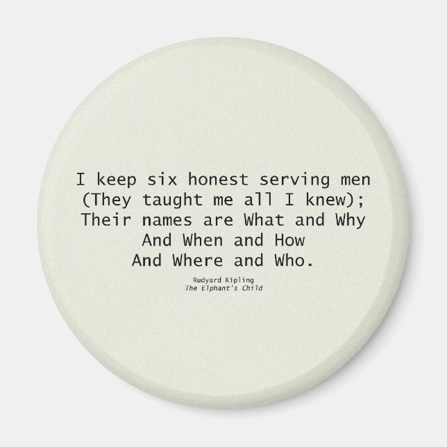 Imán Seis hombres sirvientes imanes (Frente)
