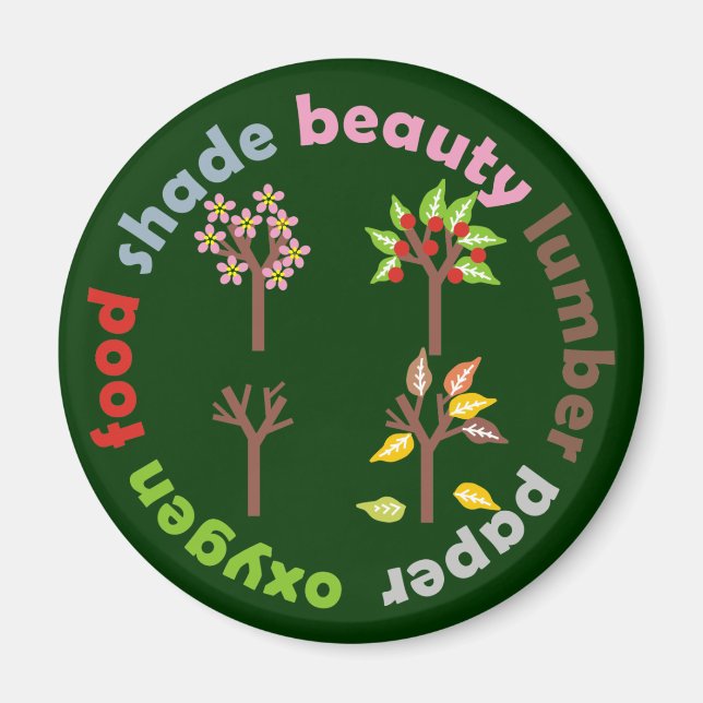 Imán Seis razones para plantar un árbol (Frente)