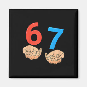 Imán Seis Siete 67 6 7 Niños 67 N Niños 6-7 Meme Manos