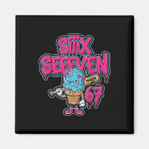Imán Seis Siete 67 Bysebyll Jugador Helado Goteo Meme L