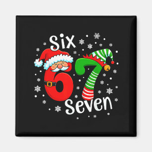 Imán Seis Siete 67 Meme 6 7 Elfo Santa Navidad 