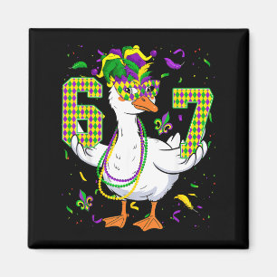 Imán Seis Siete 67 Meme Ganso Con Sombrero de Bufón &am