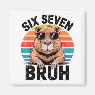 Imán Seis Siete Bruh 6 7 Meme Divertido Capybara 6 7