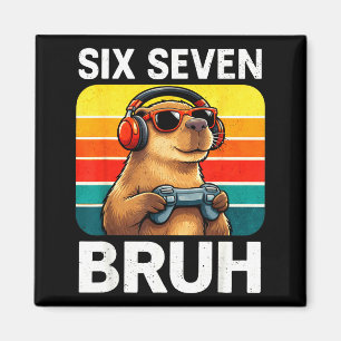 Imán Seis Siete Bruh Capybara Retro Vintage Divertido 6