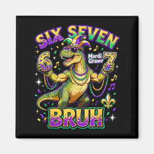 Imán Seis Siete Bruh Mardi Gras 67 Lagarto Meme 