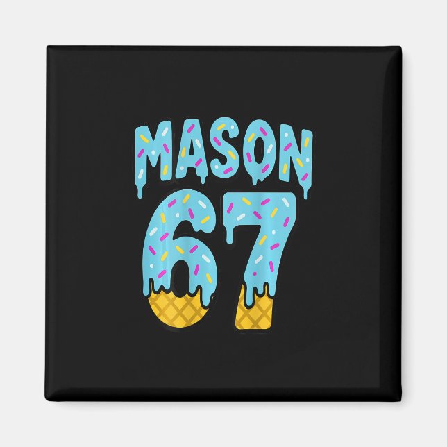 Imán Seis Siete Helado Goteo Mason 67 Meme Halloween ( (Frente)