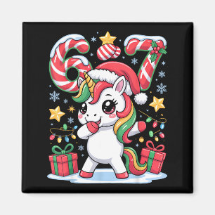Imán Seis Siete Navidad Unicornio Meme Divertido Lindo