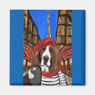 Imán Selfie de Basset Hound