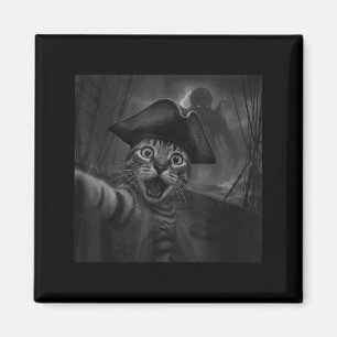 Imán Selfie de gato con Cthulhu cósmico humor divertido