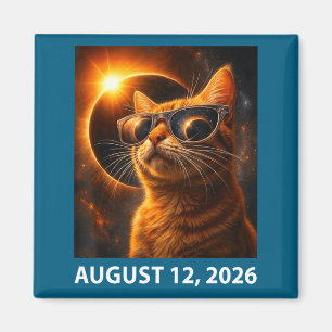 Imán Selfie de gato eclipse total solar 2026 12 de agos
