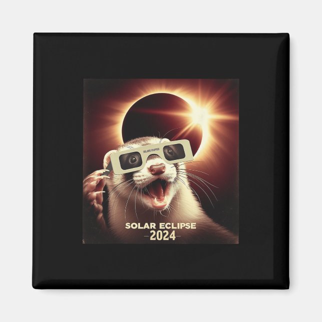 Imán Selfie Ferret Kids Hens Solar Eclipse Ferret (Frente)