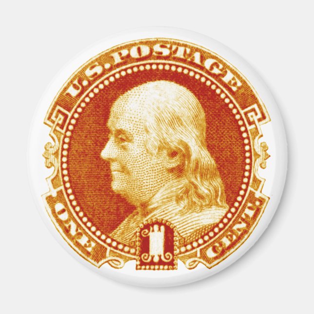 Imán Sello Benjamin Franklin de 1869 (Frente)