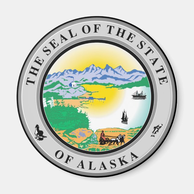 Imán Sello de Alaska State USA Magnet (Frente)