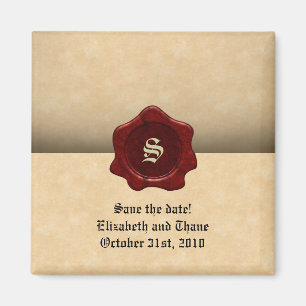 Imán Sello de cera y Gótico de cosecha de pergamino fal