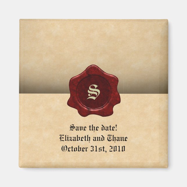 Imán Sello de cera y Gótico de cosecha de pergamino fal (Frente)