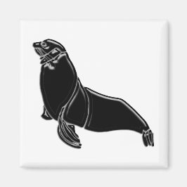 Imán Sello de cuero de patente negra