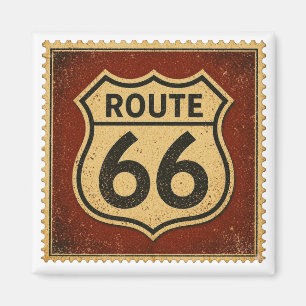 Imán Sello de escudo de la autopista Ruta 66 Vintage Am