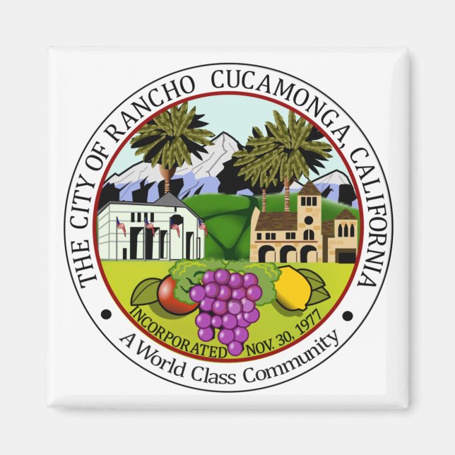 Imán Sello de la ciudad de Rancho Cucamonga (California (Frente)