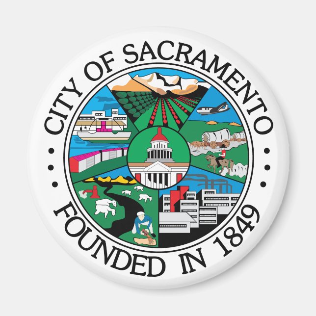 Imán Sello de la ciudad de Sacramento (Frente)