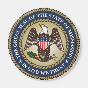 Imán Sello de Misisipi (Estado de los Estados Unidos)