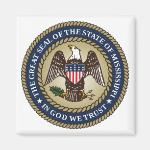 Imán Sello de Misisipi (Estado de los Estados Unidos)