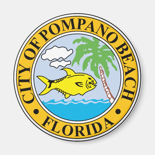 Imán Sello de Pompano Beach, Florida (Frente)