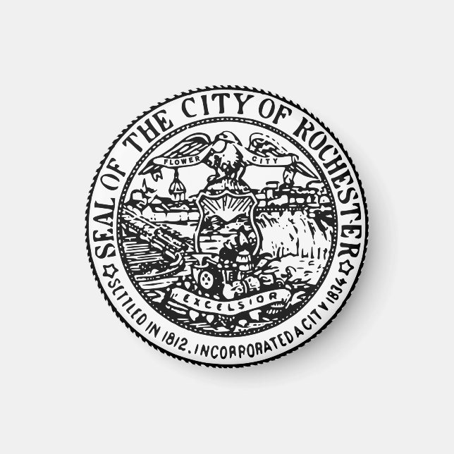 Imán Sello de Rochester, NY (Frente)