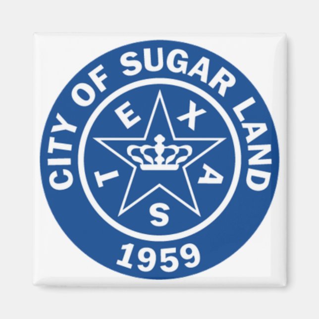 Imán Sello de tierras azucareras (Texas) (Frente)