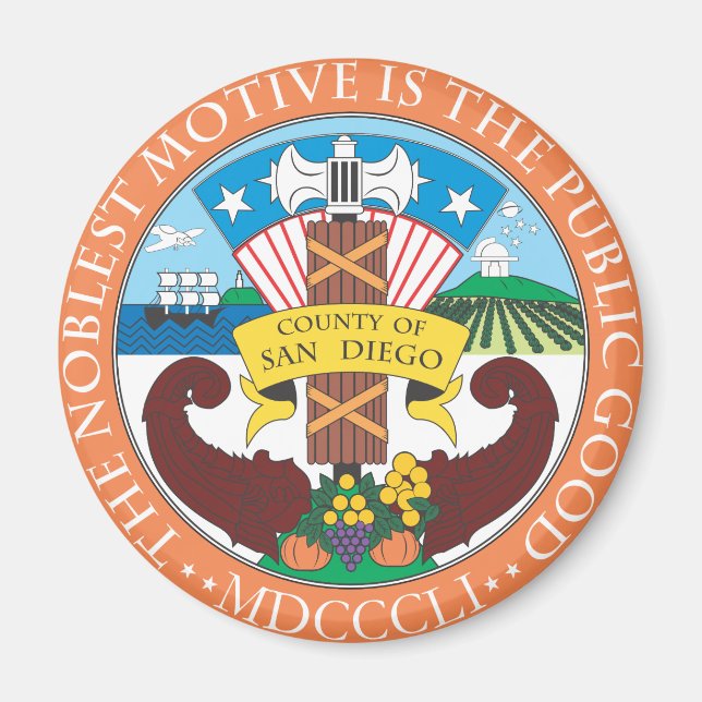 Imán Sello del condado de San Diego (Frente)