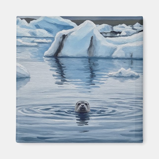 Imán Sello en Islandia Jökulsárlón Glacier Lagoon Viaje (Frente)