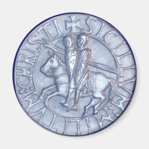 Imán Sello medieval plateado de los Caballeros Templari
