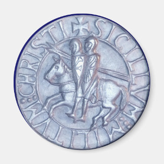 Imán Sello medieval plateado de los Caballeros Templari