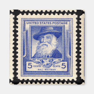 Imán Sello postal conmemorativo de Walt Whitman EE. UU.