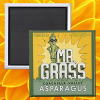 Sello Vintage Fruit Crate Art Mr Grass Asparagus