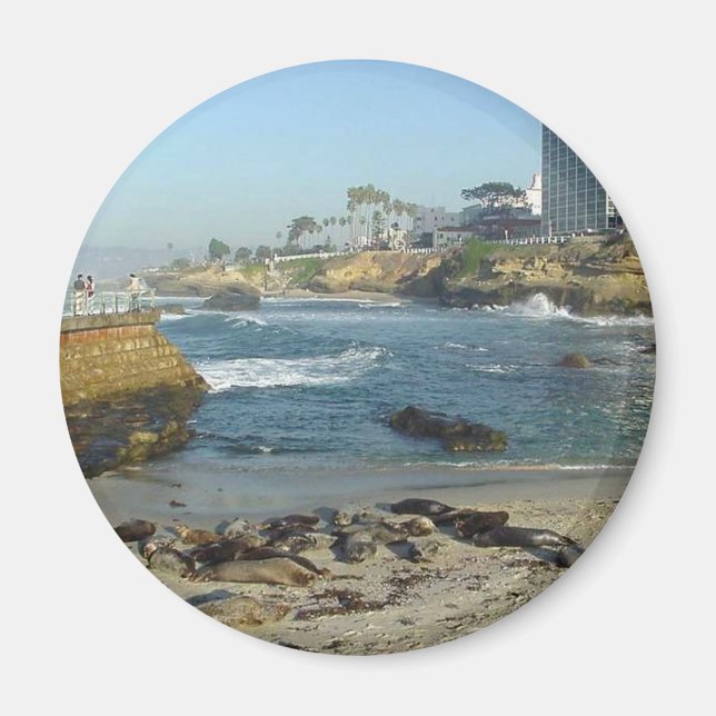 Imán Sellos De Arena En La Cala De La Jolla (Frente)