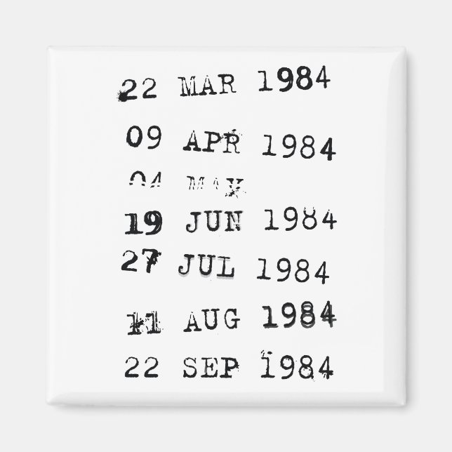 Imán Sellos de biblioteca Fecha de vencimiento 1984 (Frente)