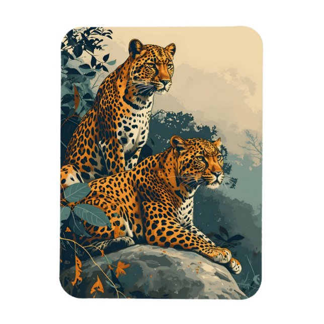 Imán Selva leopardo: Vintage (Vertical)