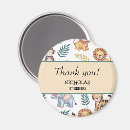 Imán Selva Safari acuarela Animales Patrón tropical